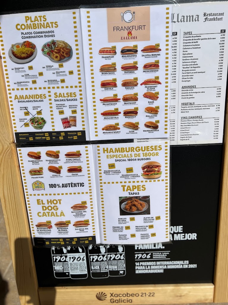 RESTAURANT FRANKFURT LA LLAMA — Carta