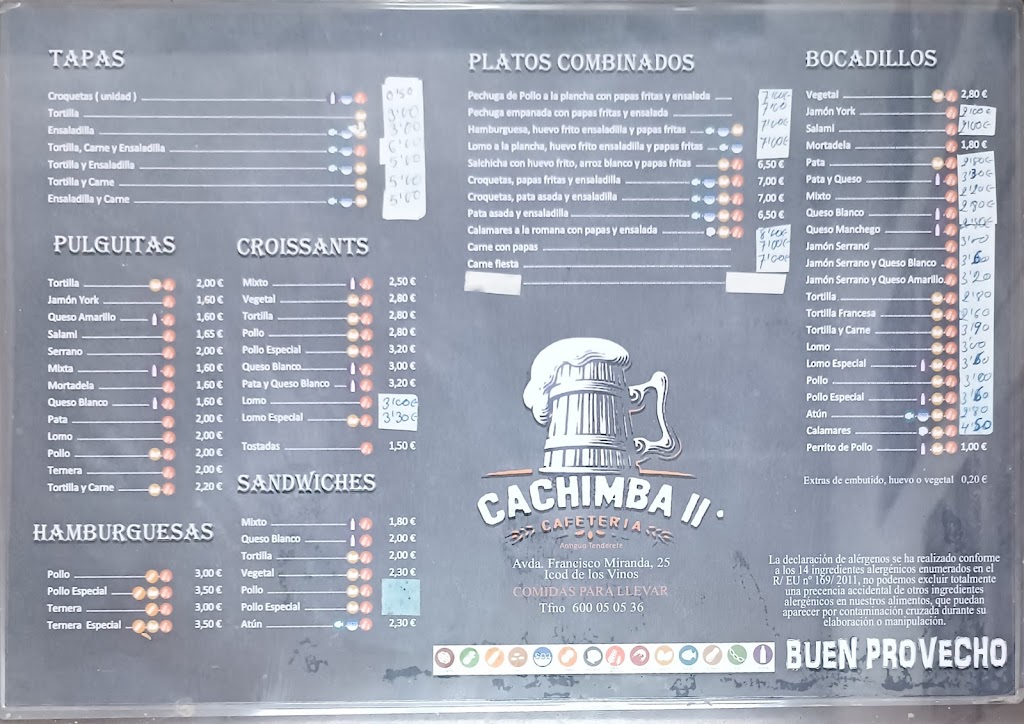 Bar cachimba II Antiguo Tenderete — Carta