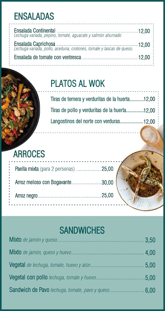 Bar Restaurante Continental — Carta