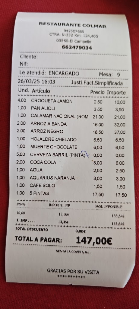 RESTAURANTE COLMAR — Mas recientes