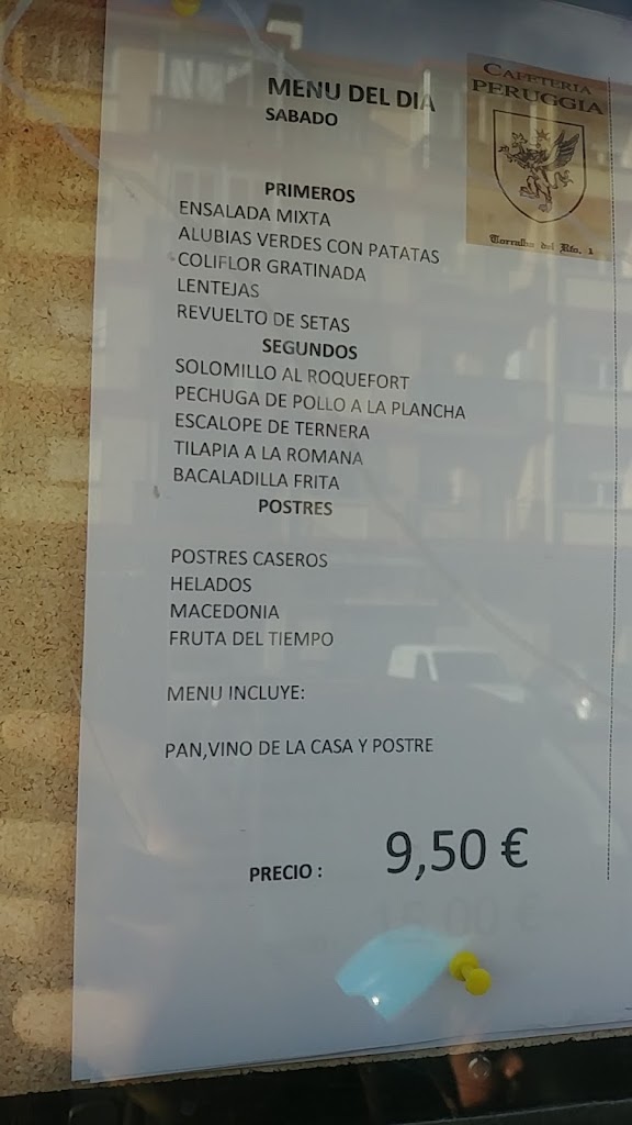 Bar Cafeteria Peruggia — Carta