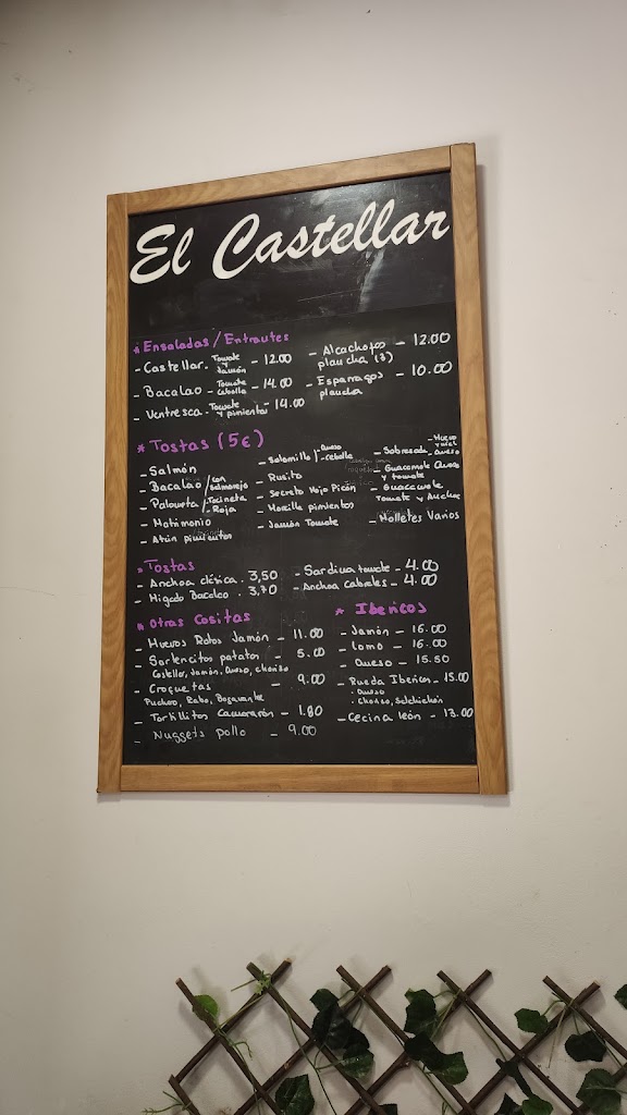Enoteca El Castellar — Carta