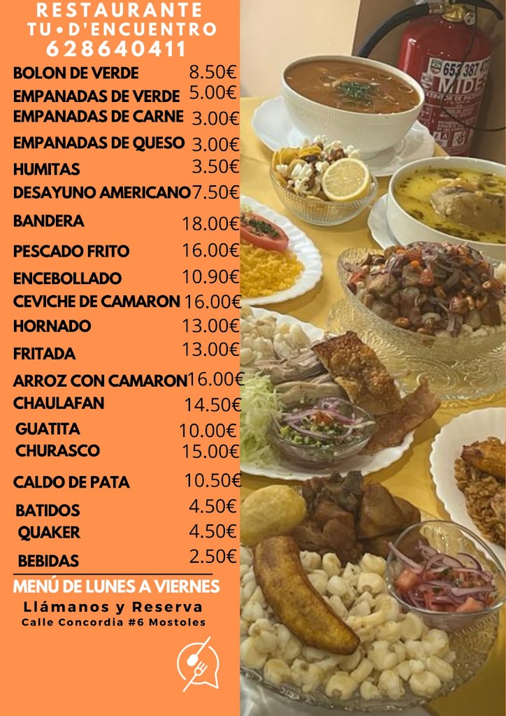 Bar comida ecuatoriana y tapeo Tu punto de Encuentro — Carta