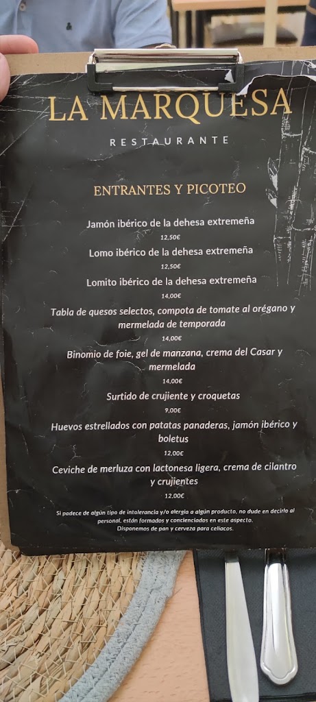 RESTAURANTE CAFE BAR LA MARQUESA — Carta