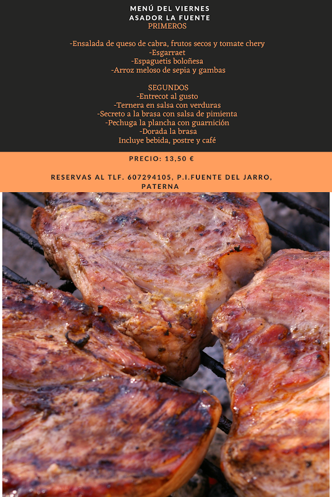 Asador La Fuente — Carta