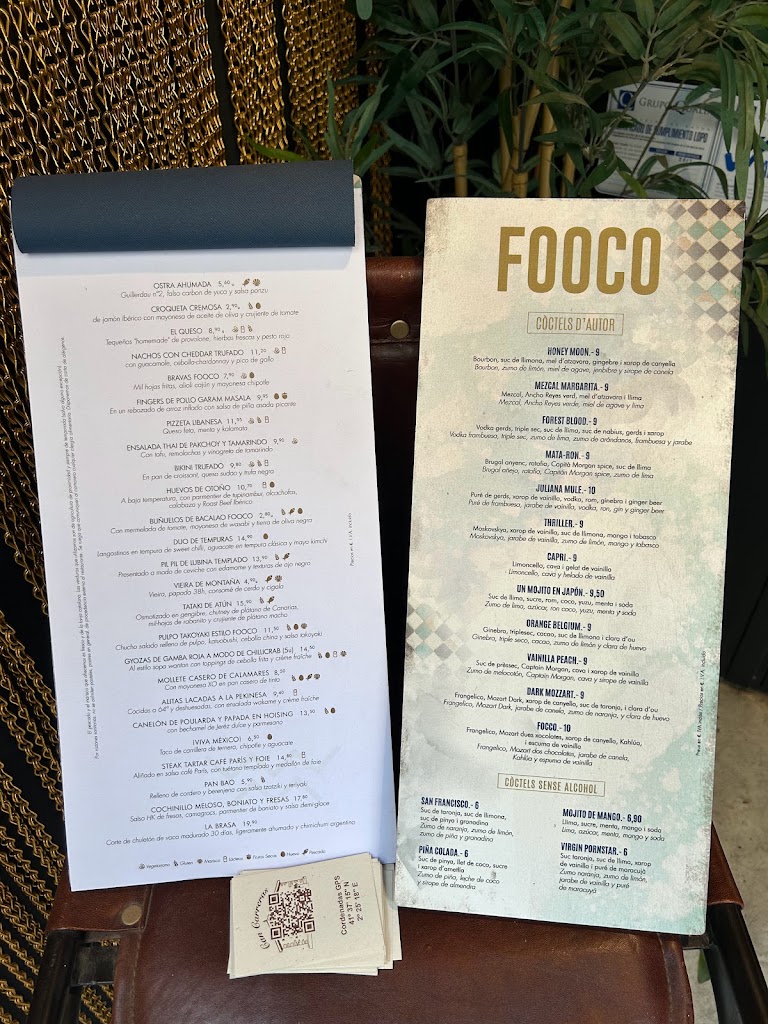 Fooco * Restaurant & Cocktails — Carta