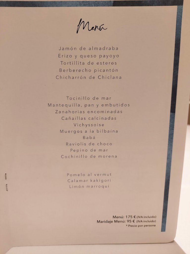 Restaurante Alevante by Angel Leon — Carta