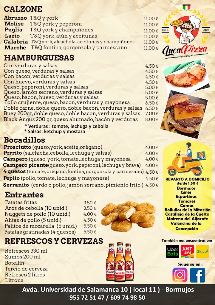 Luca Pizza — Carta