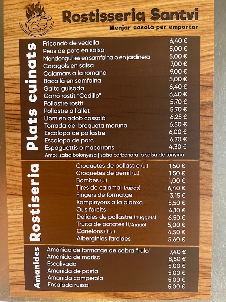 Rostisseria Santvi — Carta