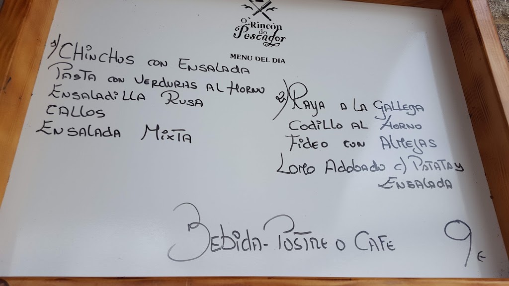 Bar El Rincon del Pescador — Carta