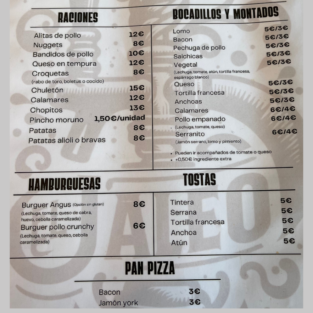 EL JALEO — Carta