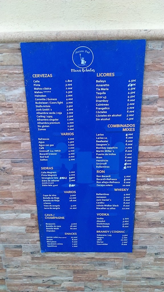 Anton's Bar — Carta