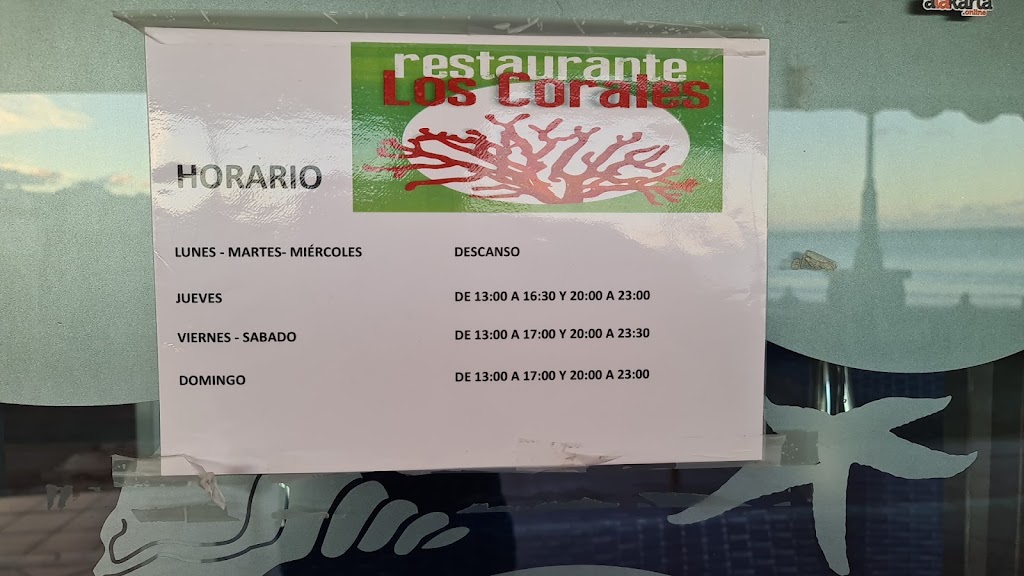 Restaurante Los Corales — Carta