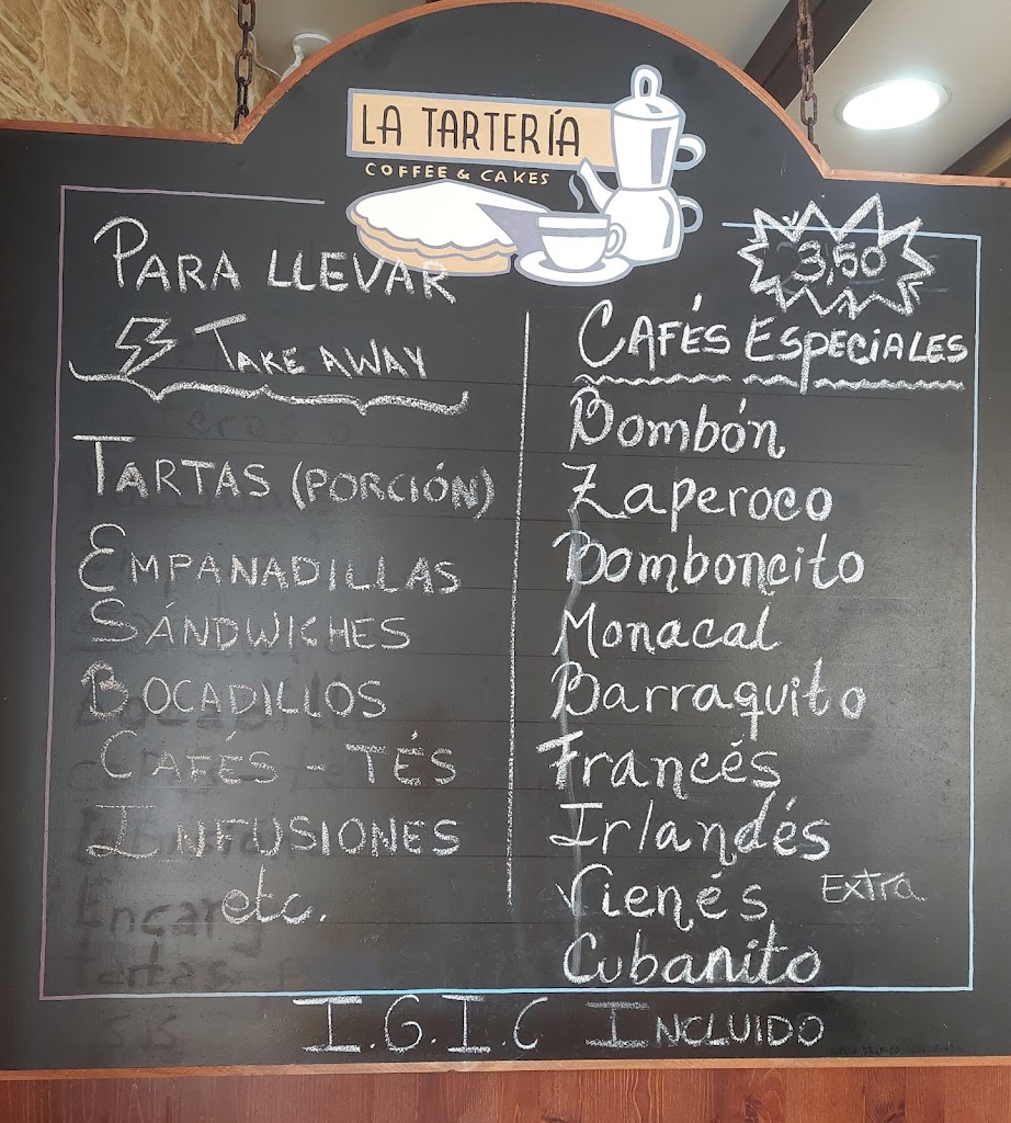 Tarteria Coffee And Cake — Carta