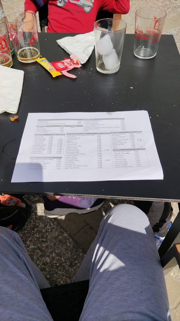 Cafeteria Cerveceria Puente de Angorrilla — Carta