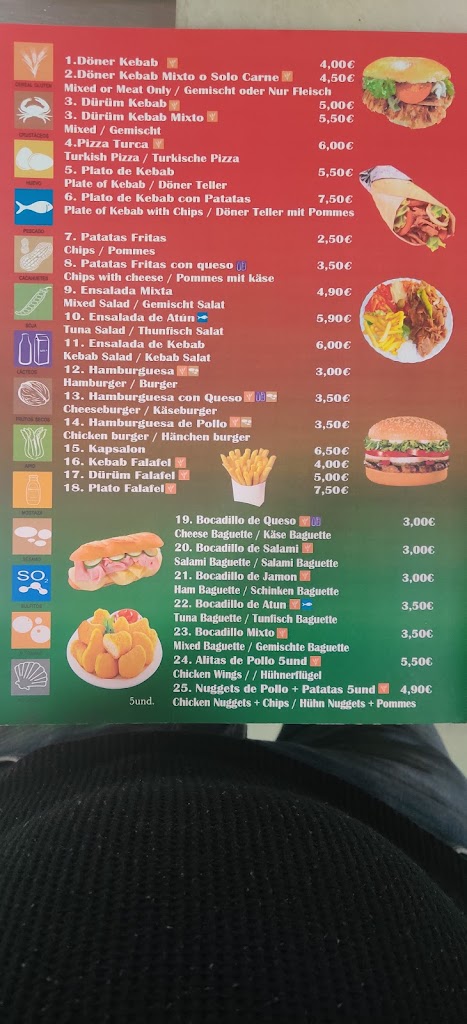 Colombus DONER KEBAB — Carta