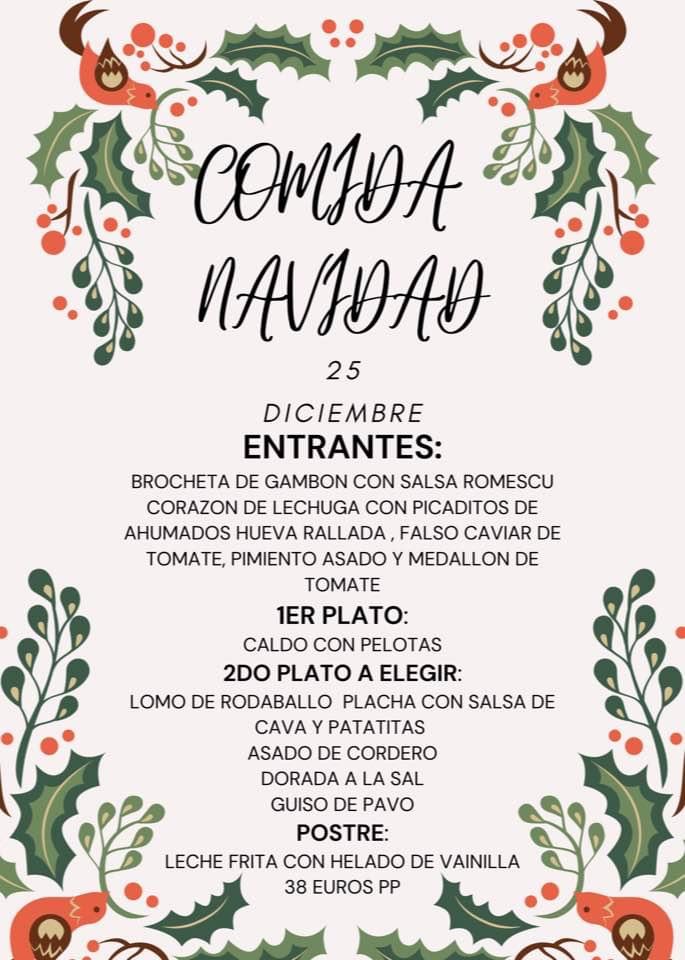 Restaurante /cafeteria La Playa — Carta