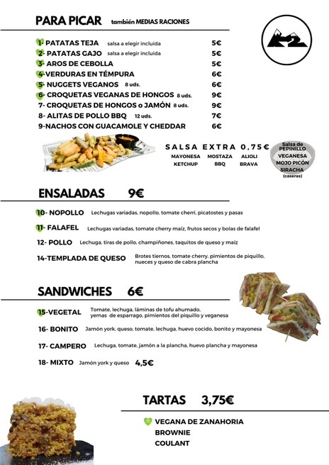 PUB K2 BILBAO — Carta