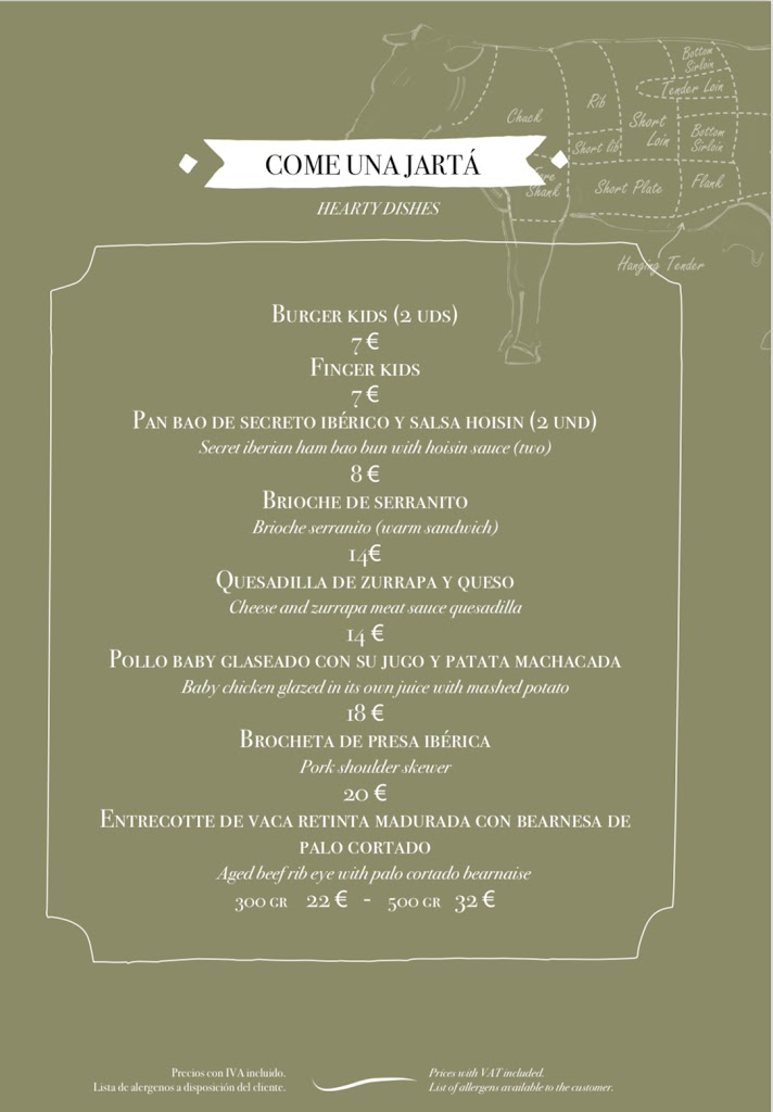CASA DEL MAR Tapas Bar Restaurant — Carta
