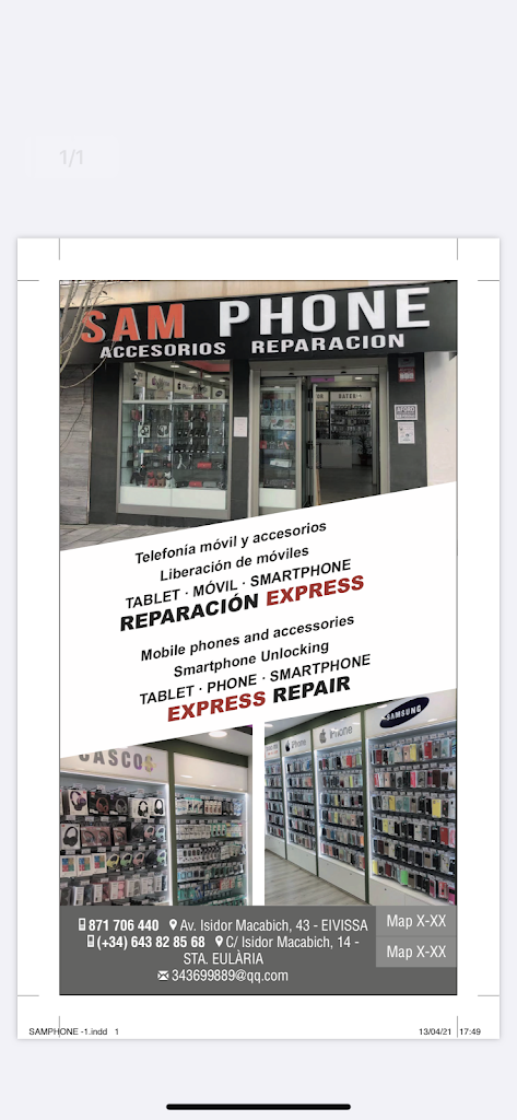 SAMPHONE 2 REPARACION MOVIL