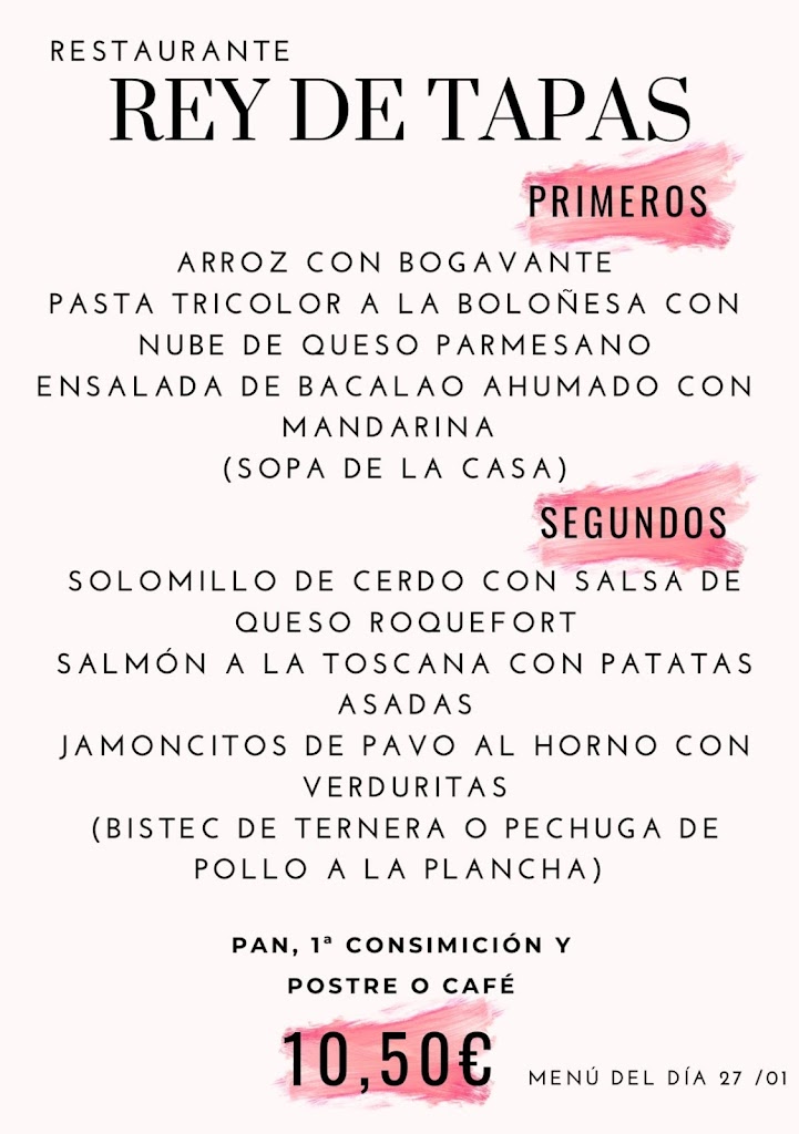 Restaurante Cerveceria Rey de Tapas — Carta