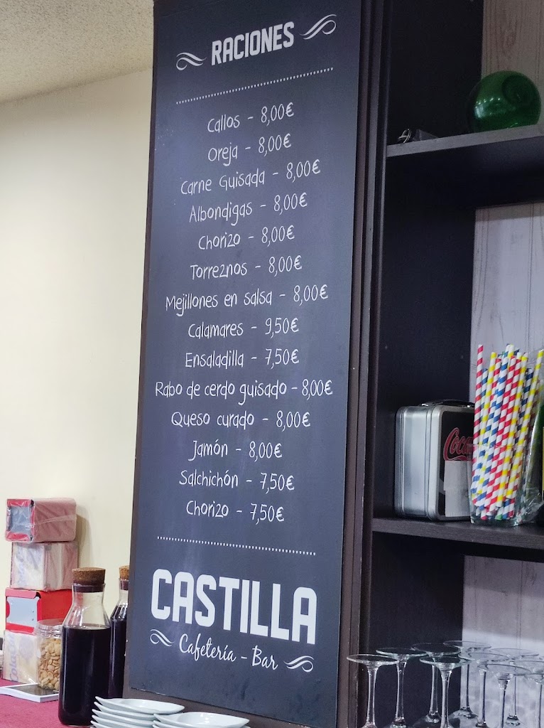 Cafeteria Castilla Bar — Carta