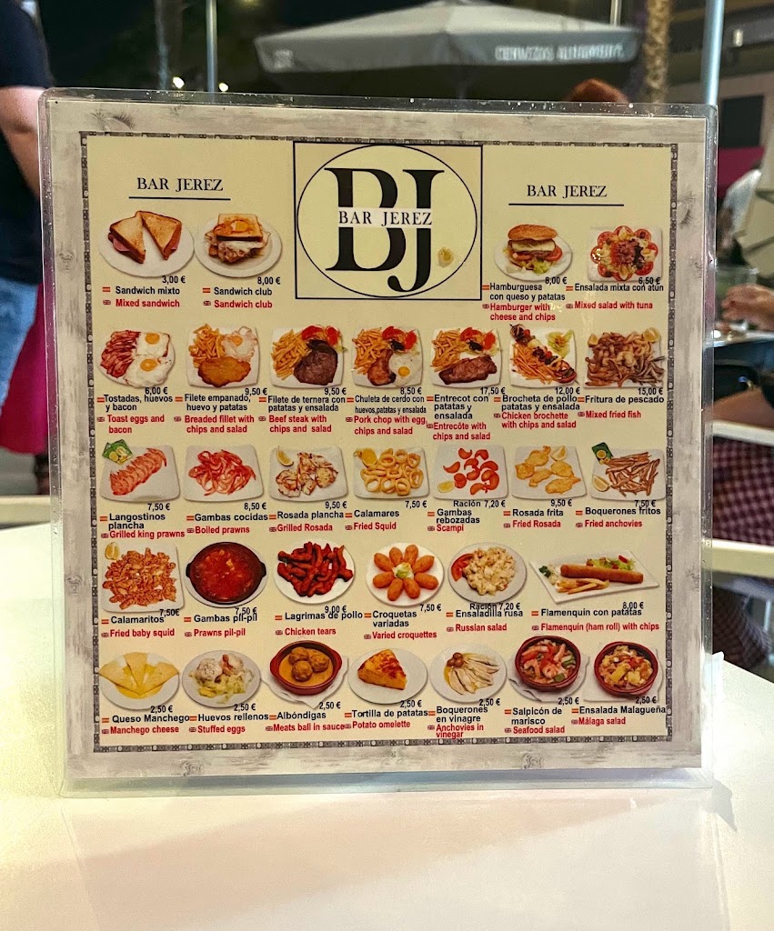 Bar Jerez — Carta