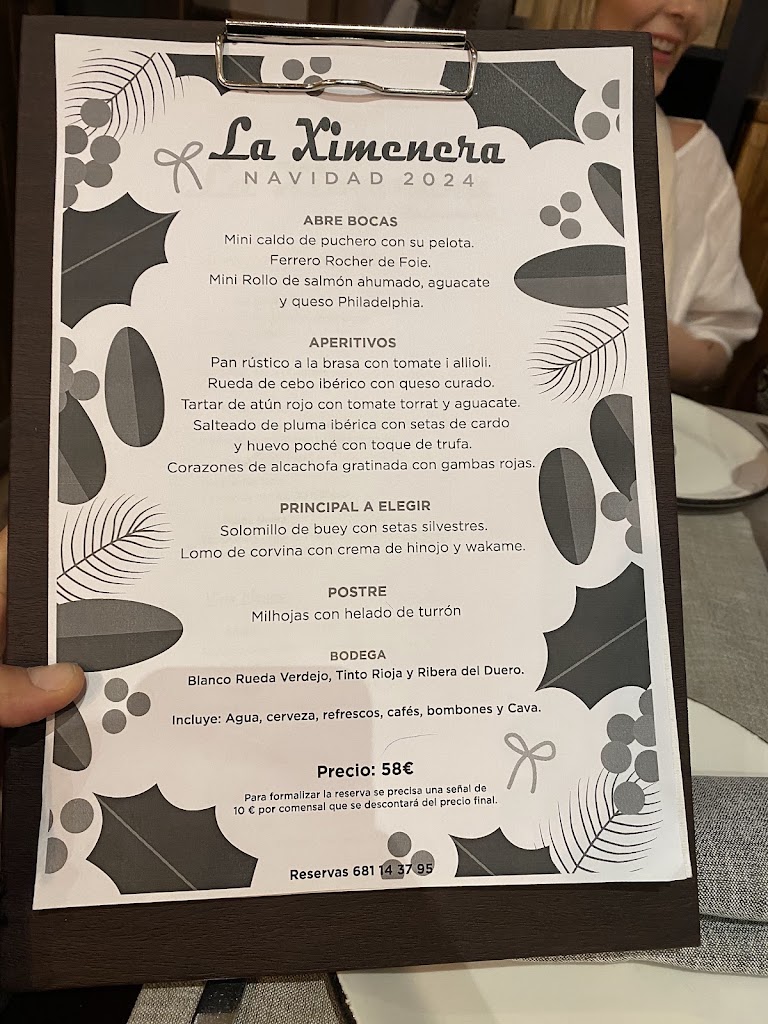 La Ximenera — Carta