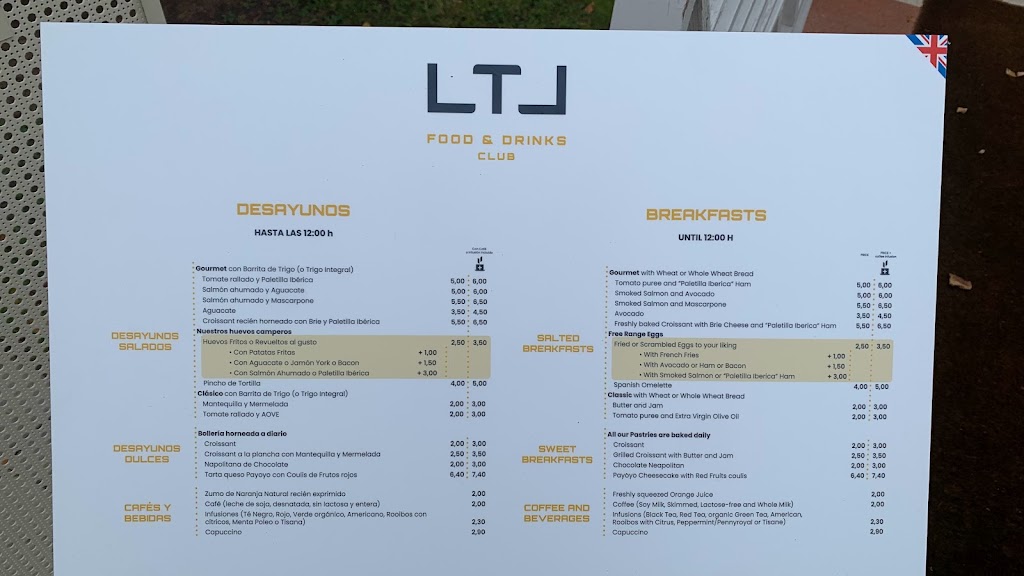 Restaurante Lateral Pozuelo — Carta