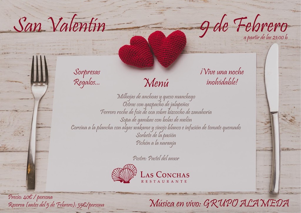 Restaurante Jardines Las Conchas — Carta