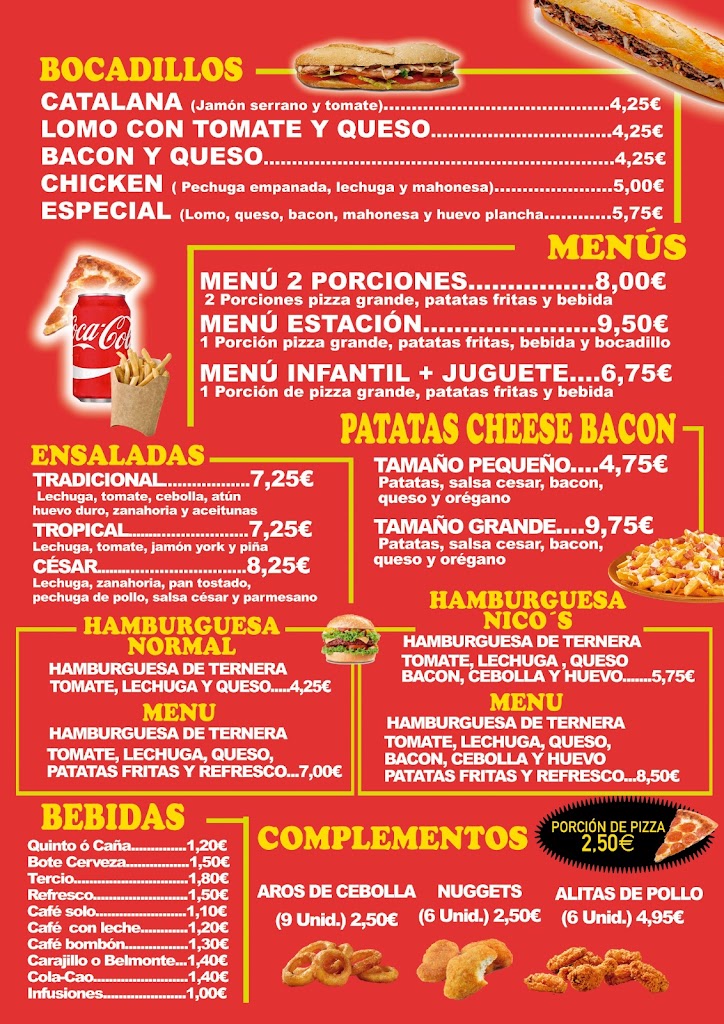 Pizzeria Nico's Bar — Carta