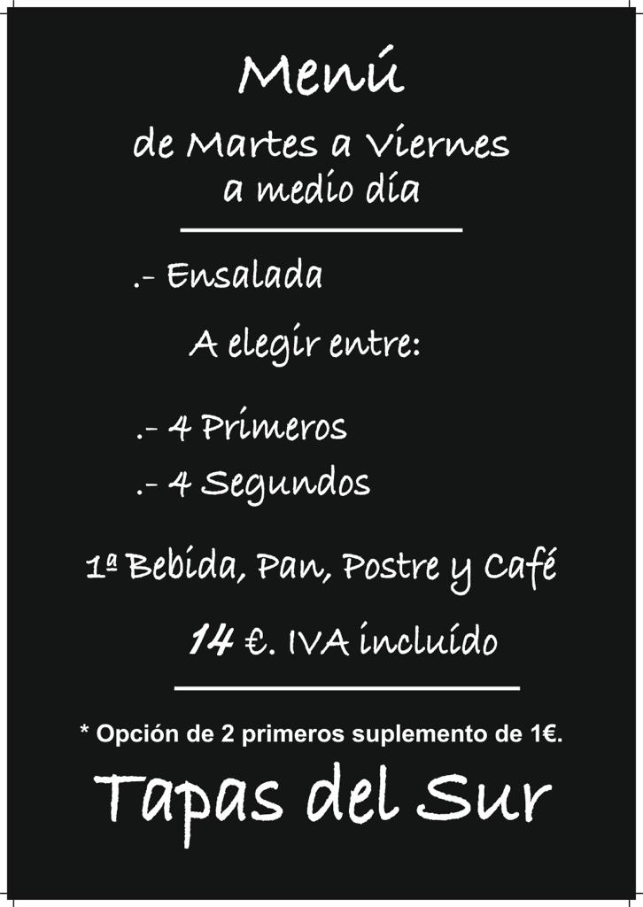 Tapas del Sur — Carta