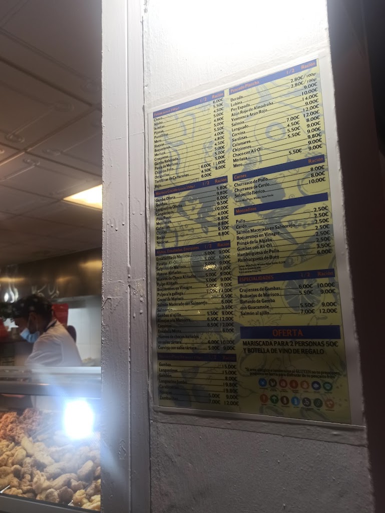 Cerveceria y marisqueria Juan Serrano — Carta