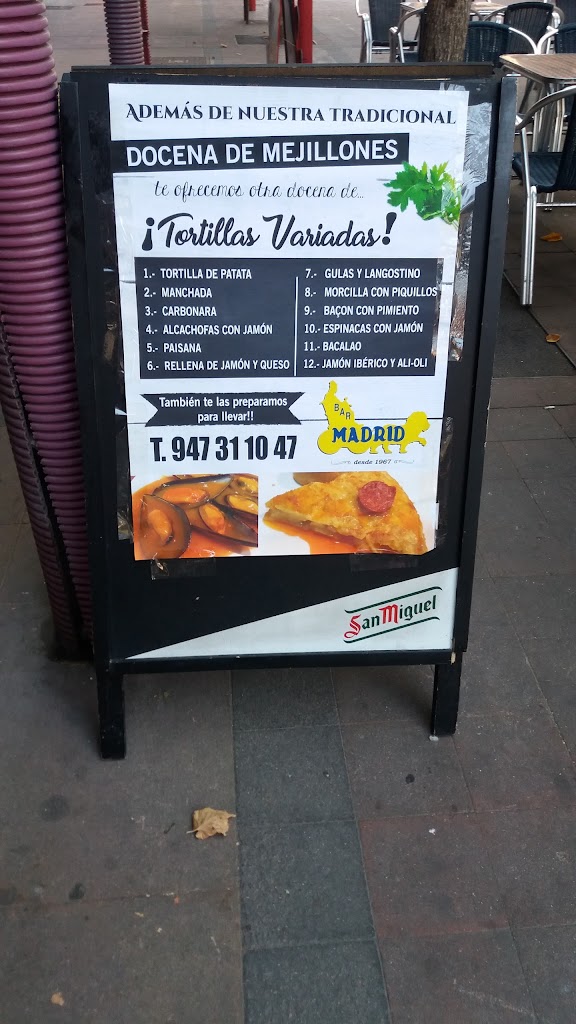 Bar "Madrid" — Carta