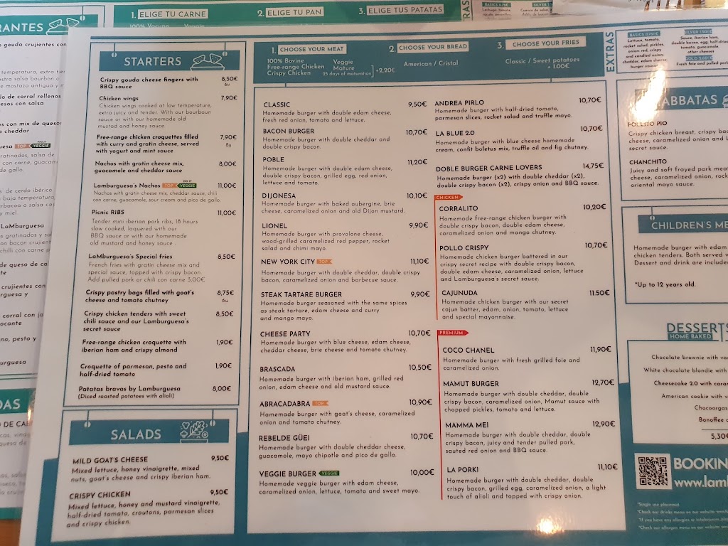 Lamburguesa (Canada) — Carta