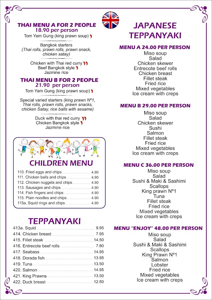 Enjoy Asian Restaurant — Carta