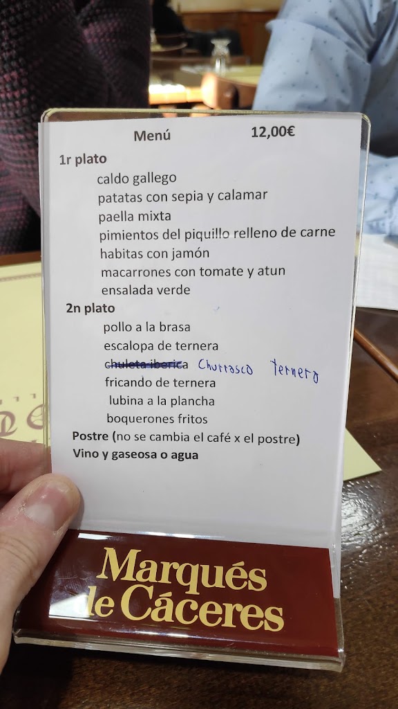 Restaurant O'Pote — Carta