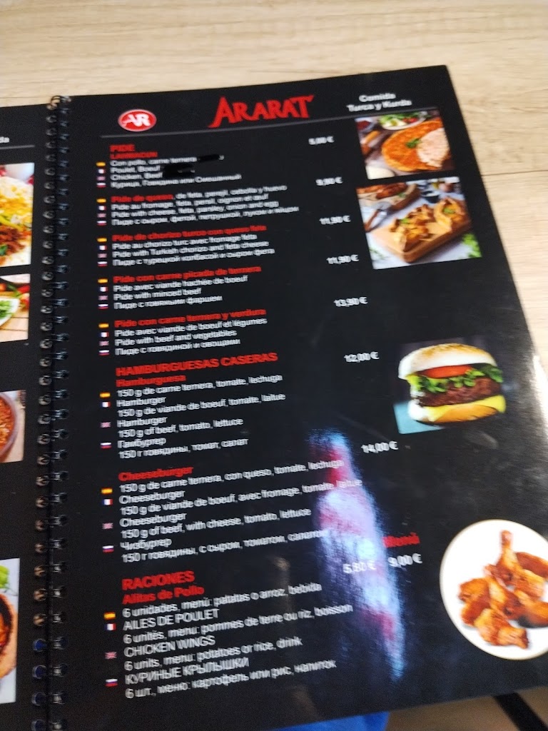 Ararat Salou — Carta