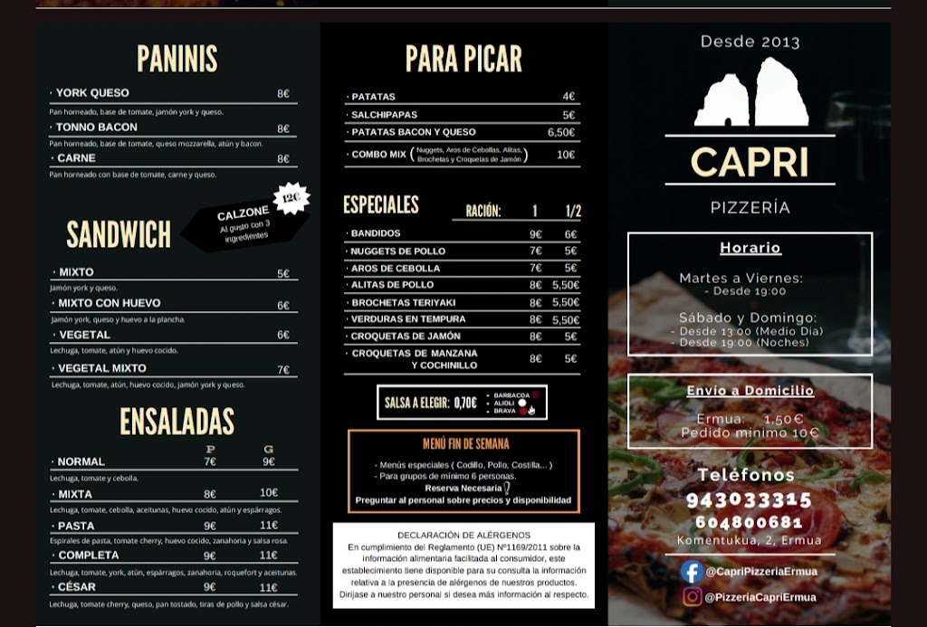 Pizzeria Capri — Del propietario