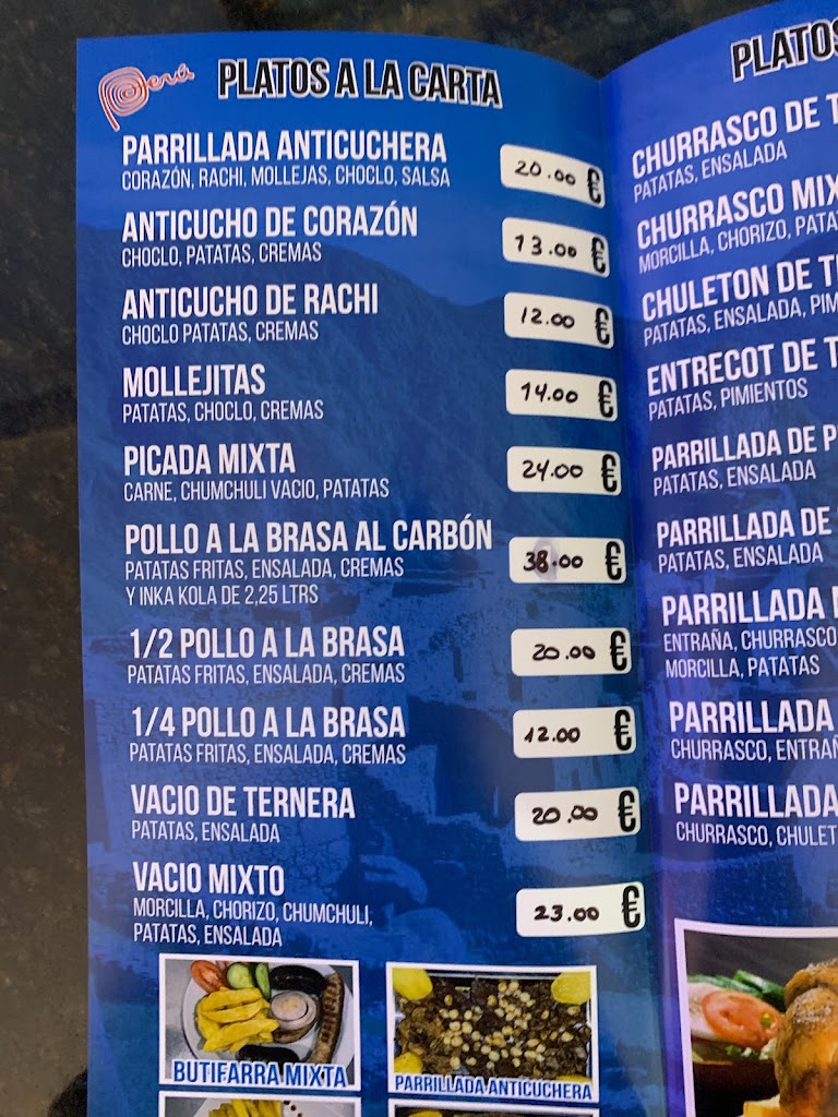 Restaurante Peruano Mar Azul — Carta