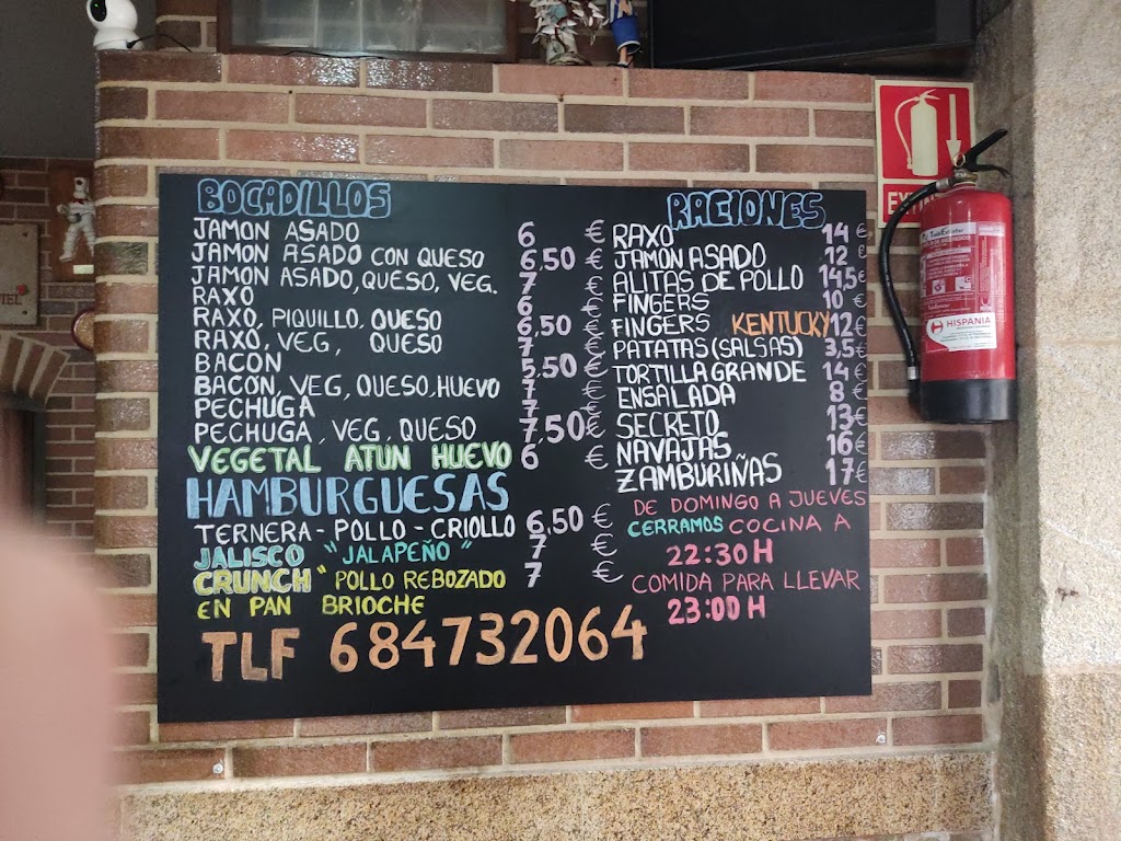 Cafeteria Tasca Do Barbanza — Carta