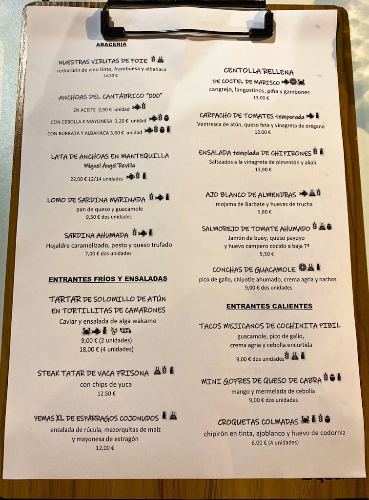 Restaurante GASTROGON — Carta