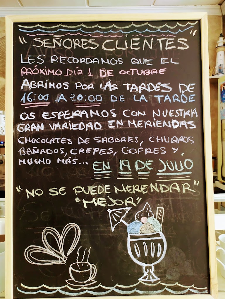 Churreria Cafeteria 19 de julio. — Carta