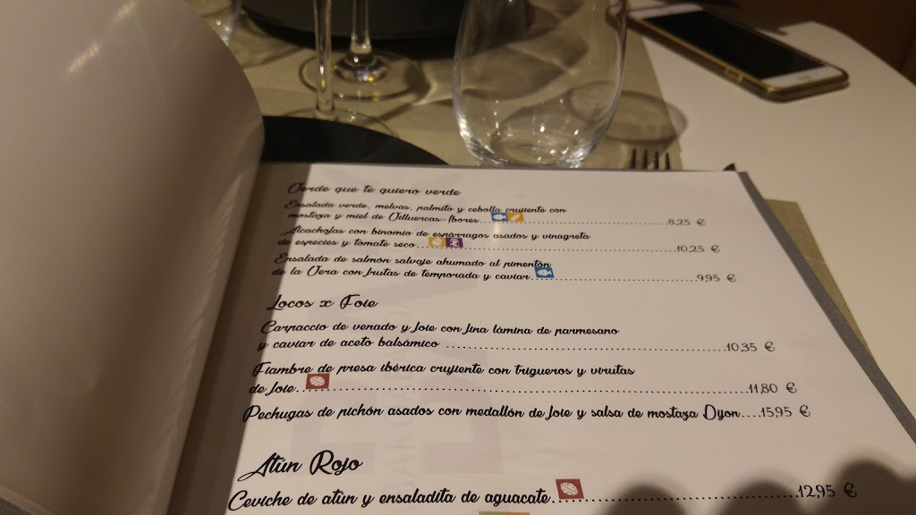 Restaurante Abako — Carta