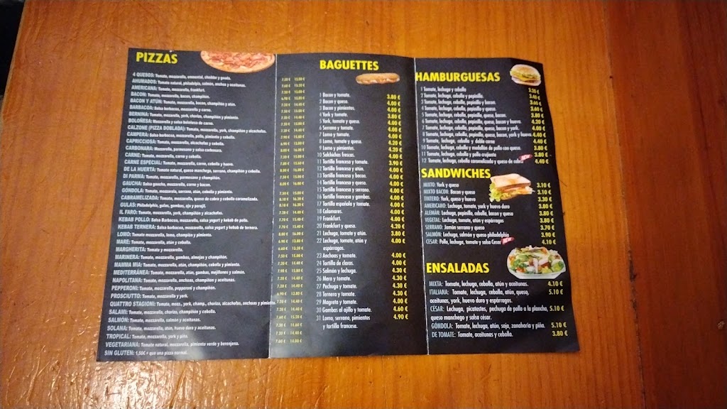 Restaurante Pizzeria Gondola de la Mancha — Carta