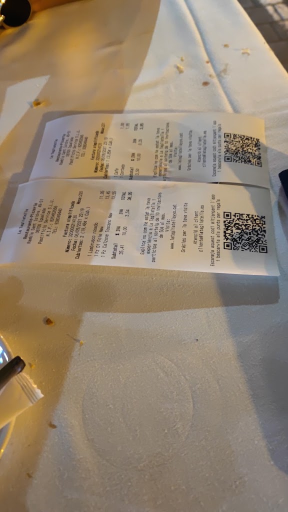 Restaurante La Tagliatella | Igualada — Carta