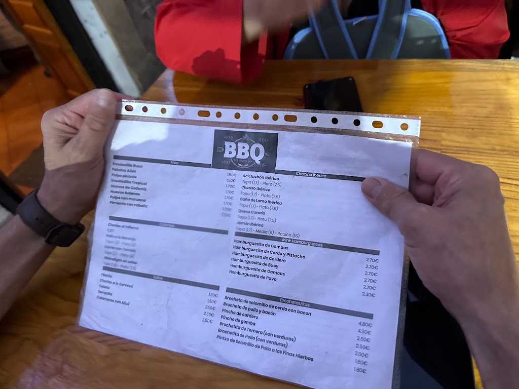 BBQ (Bar La Barbacoa) — Carta