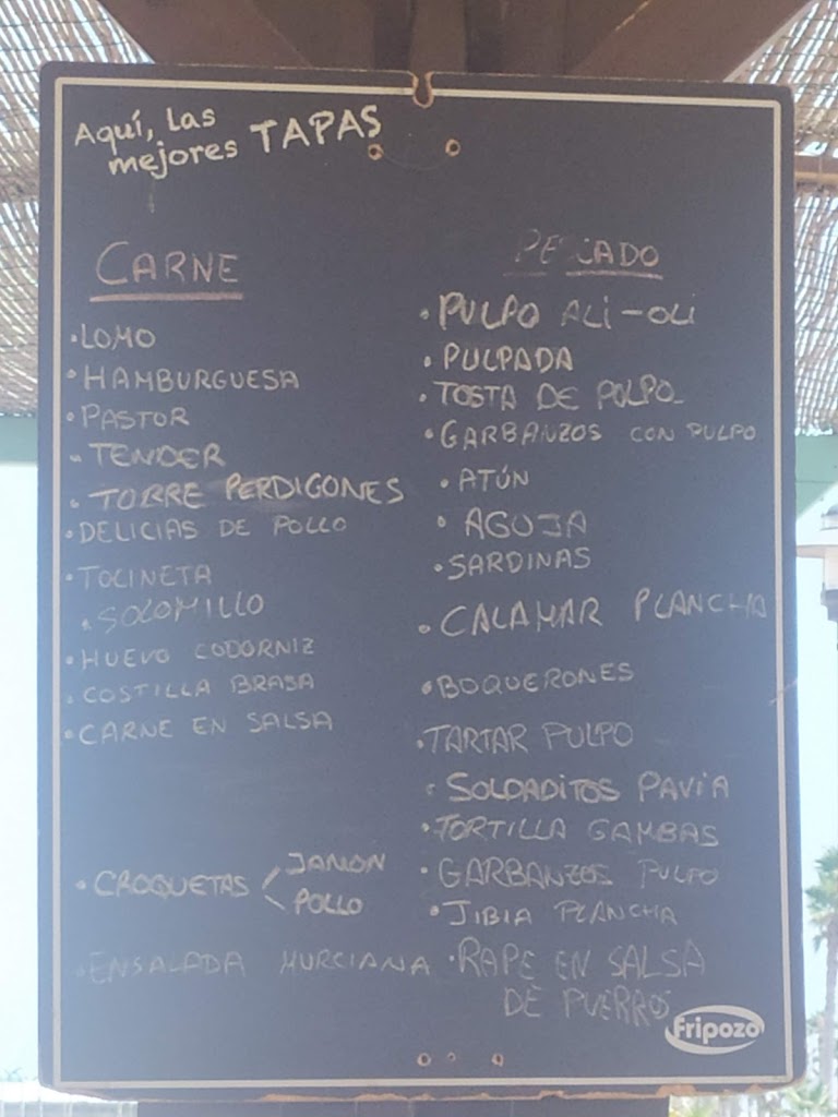 Chiringuito la Pulpera — Carta