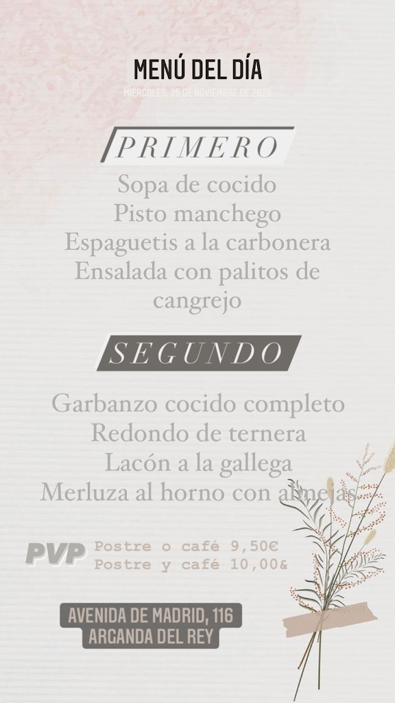 Bar Restaurante Almela — Carta