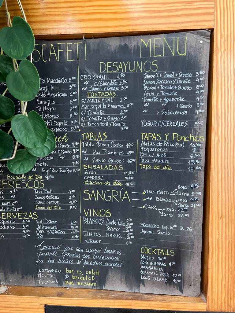 Bar Es Cafeti — Carta